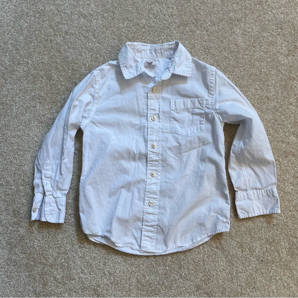Jcrew Crewcuts Shirt Toddler 4-5 White Long Sleeve Button Up Dress Up Cotton
